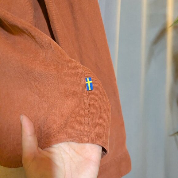 Fjallraven Cord Shirt Burnt Orange Ovik Comfort Fit Long Sleeve Large - Picture 5 of 11